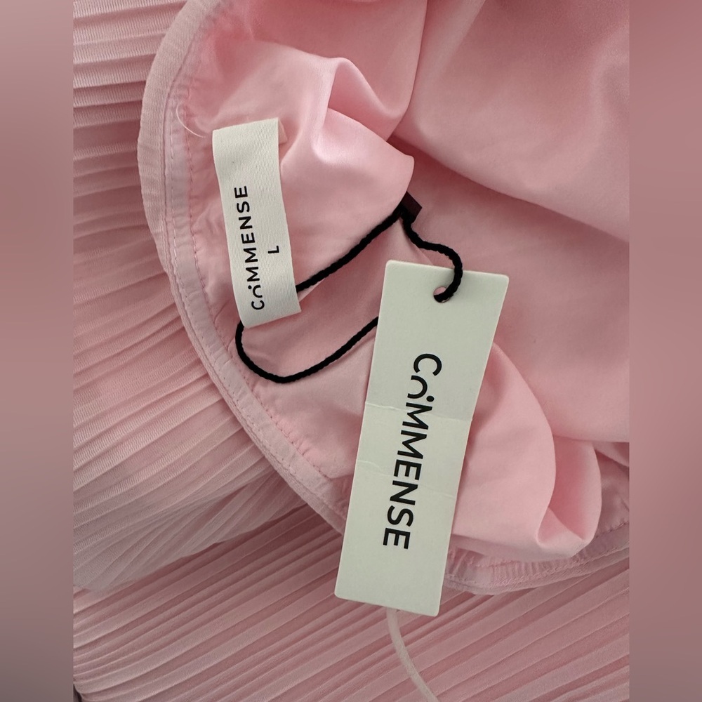 Commense Pleated Pink Ruffle Skirt Set - Picture 6 of 7